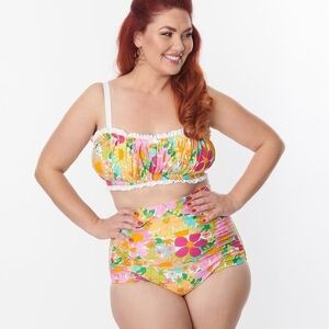 NWT!!!! RETRO Floral High-Waisted Bikini Set